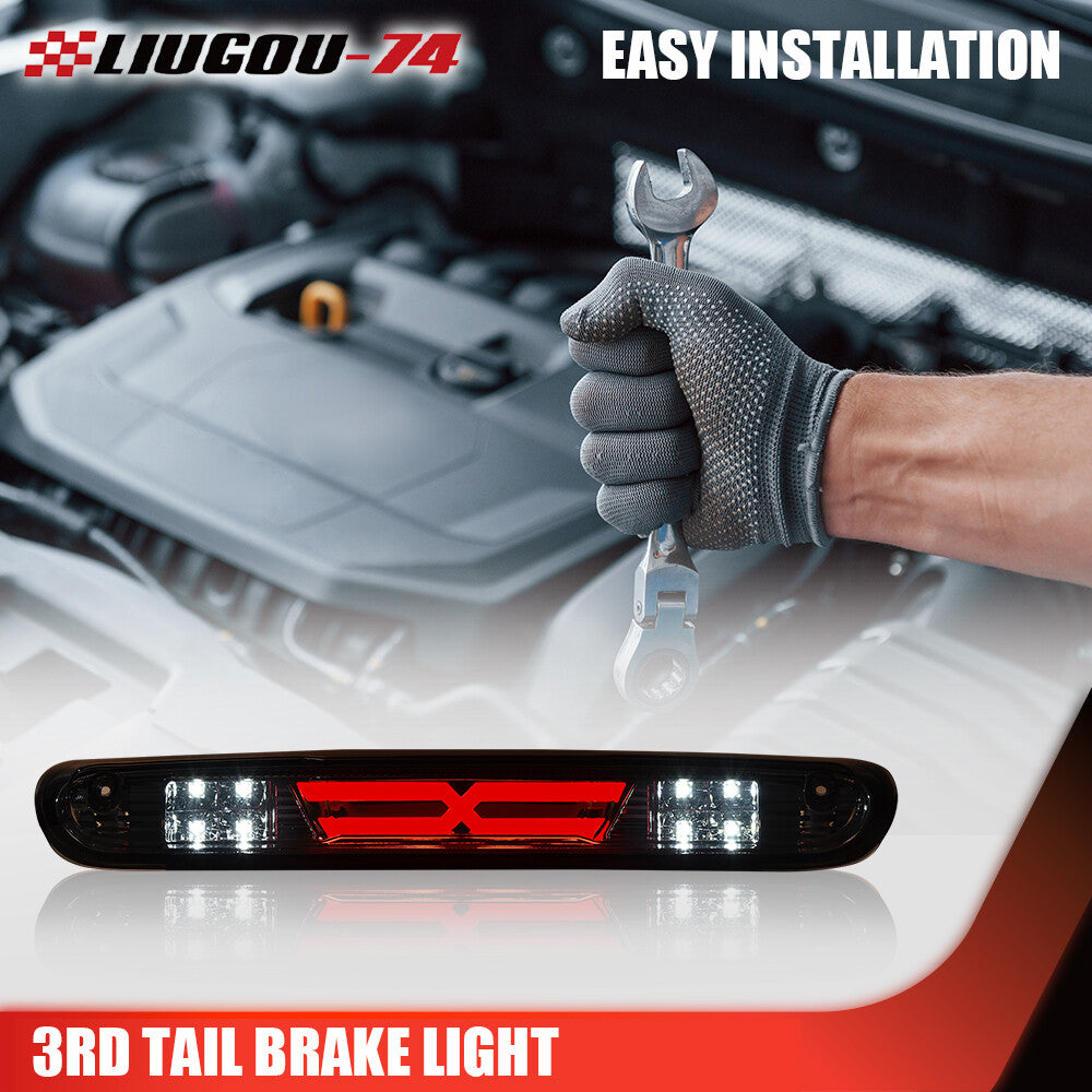 Fit For 2007-14 for Silverado for Sierra LED Lens 3rd Brake Stop Light Cargo Lights- v