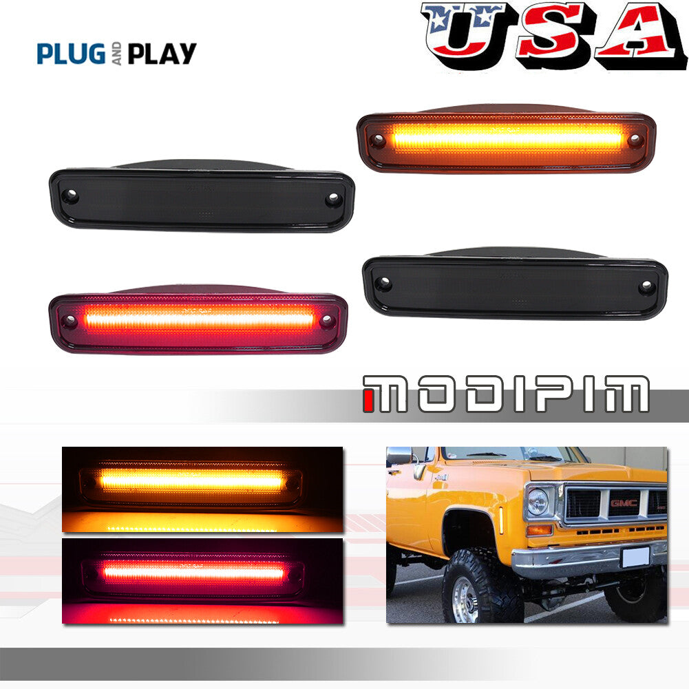 Suitable for 1975-1980 pickup for GMC Blazer Suburban LED side marker lights in amber and red- v