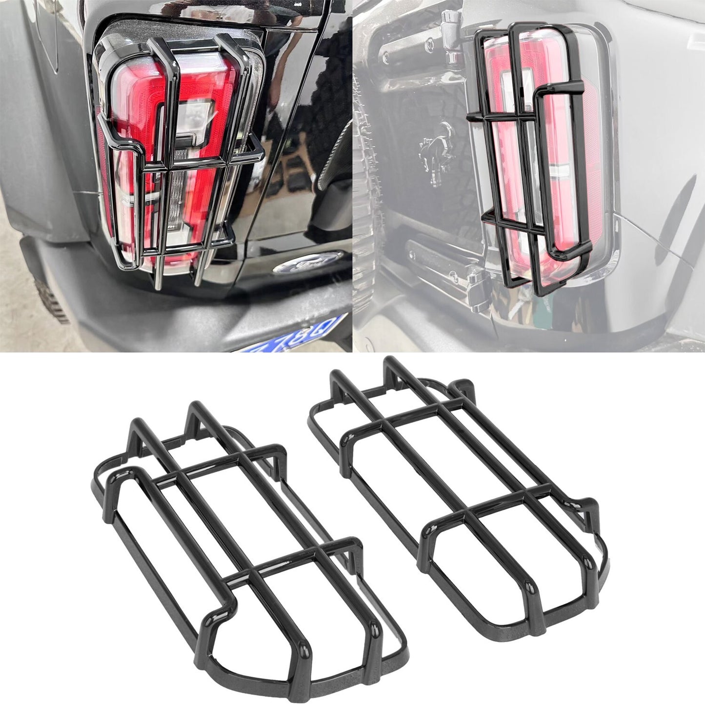 for ford  Bronco Accessories Taillight Guards Cover Trim Black 2021-2024 2-PACK