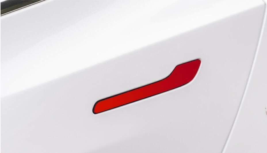 ABS Red Exterior Side Door Handle Cover Trim Fit For Model 3 2017-20 2021 n