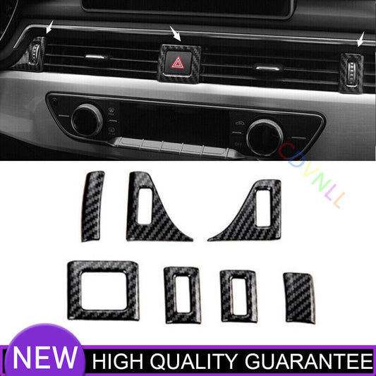 Fit for Audi A4 A5 2017-24 Carbon Fiber Center Console Dashboard Frame Decor 7P