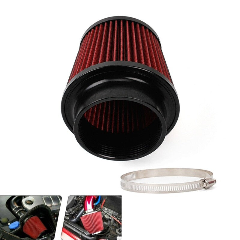 4 100mm High Flow Inlet Cold Air Intake Cone Replacement Dry Air Filter Round