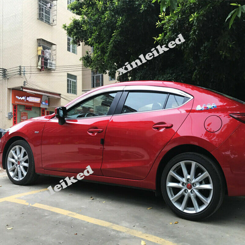 for Mazda 3 Axela Sedan 2014-2018 Plating Side Window Visor Rain Deflector Guard