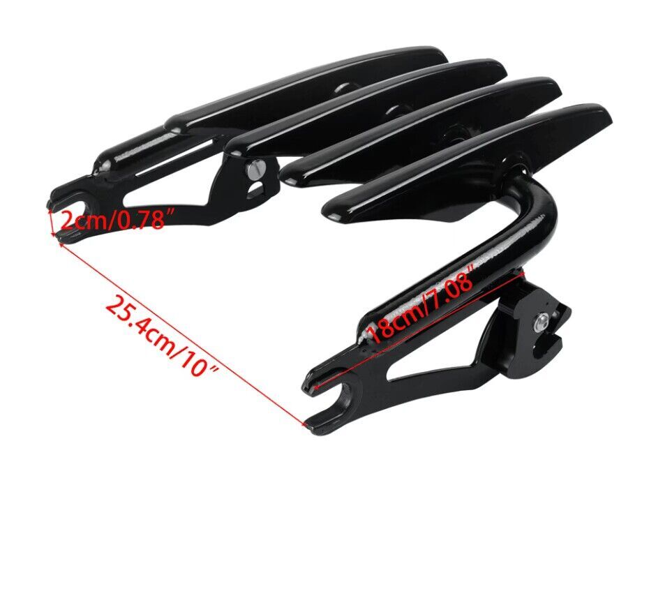 Black detachable concealed luggage rack for Harley CVO Touring Road Street Glide