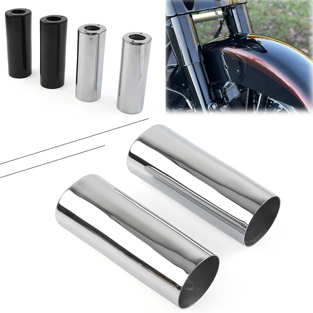 Smooth Extended Fork Slider Covers for Harley Street Glide Road King Softail Q