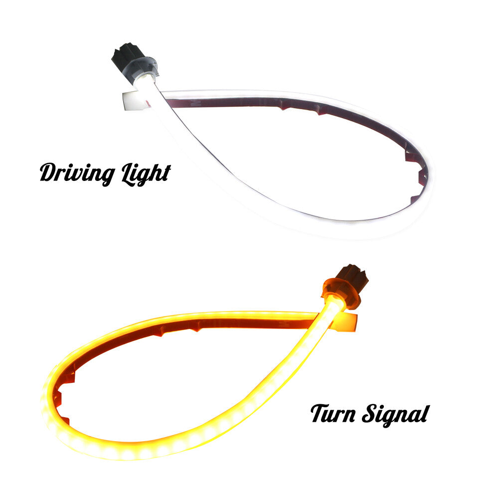 White and Amber Switch DRL Turn Signal LED Light Bar for 2013-15 for Honda Accord - v