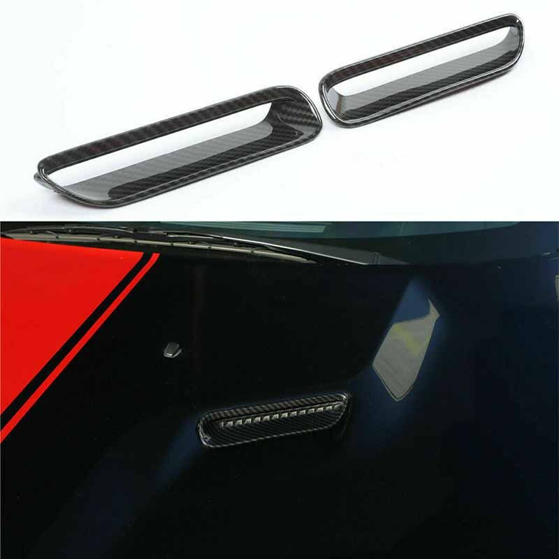 ABS Carbon Fiber Hood Scoop Air Vent Cover Bezel Fit for Dodge for Challenger 09-14