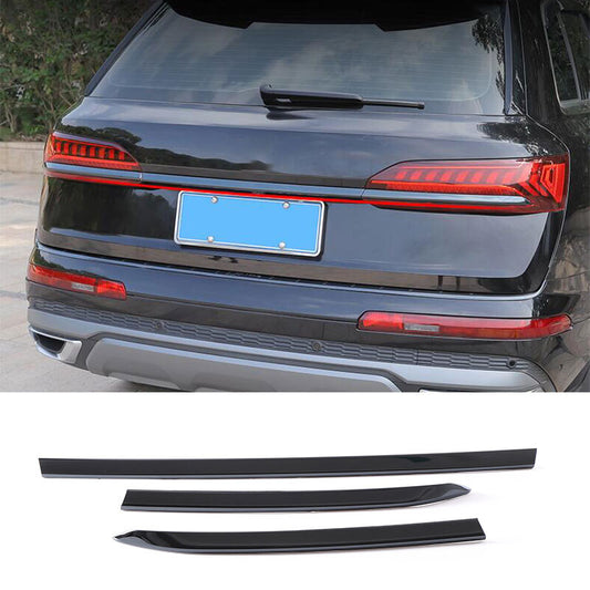 Black Titanium Rear Door Trunk Lid Tailgate Strip Trim Fit for Audi Q7 2020-2023