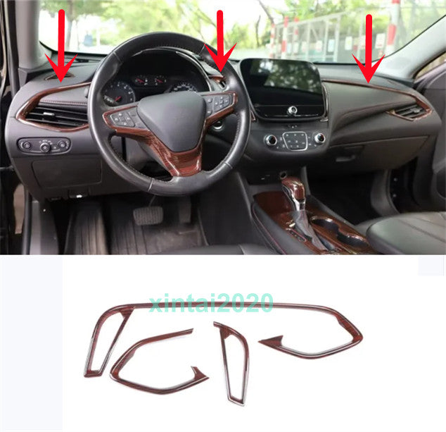 Red Wood Grain Car Interior Decoration Cover Trim For 2016-24 for Chevrolet Malibu