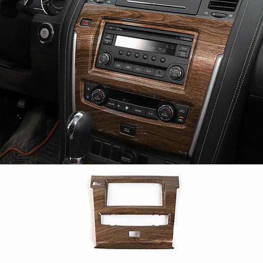 for Nissan Armada Y62 2017-2020 Wood Grain Central Console Navigation Panel Trim