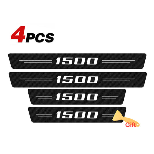 4pcs for Dodge for Ram 1500 Cab Pickup Carbon Fiber Door Sill Plate Protector Covers