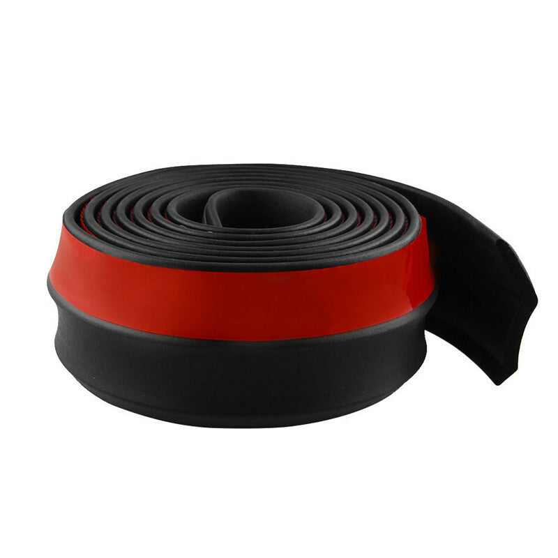 Car Front Side Bumper Lip Splitter Rubber Protector Spoiler Valance Chin Black