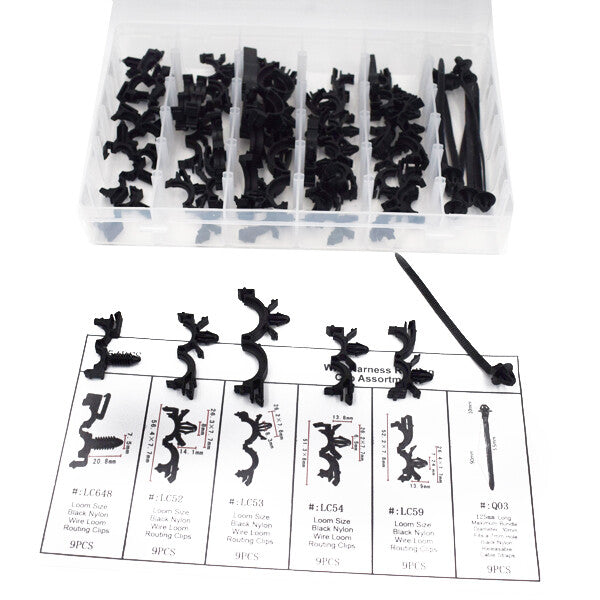 54¡Á Car SUV Body Wiring Harness Fastener Routing Clips Convoluted Efficient v