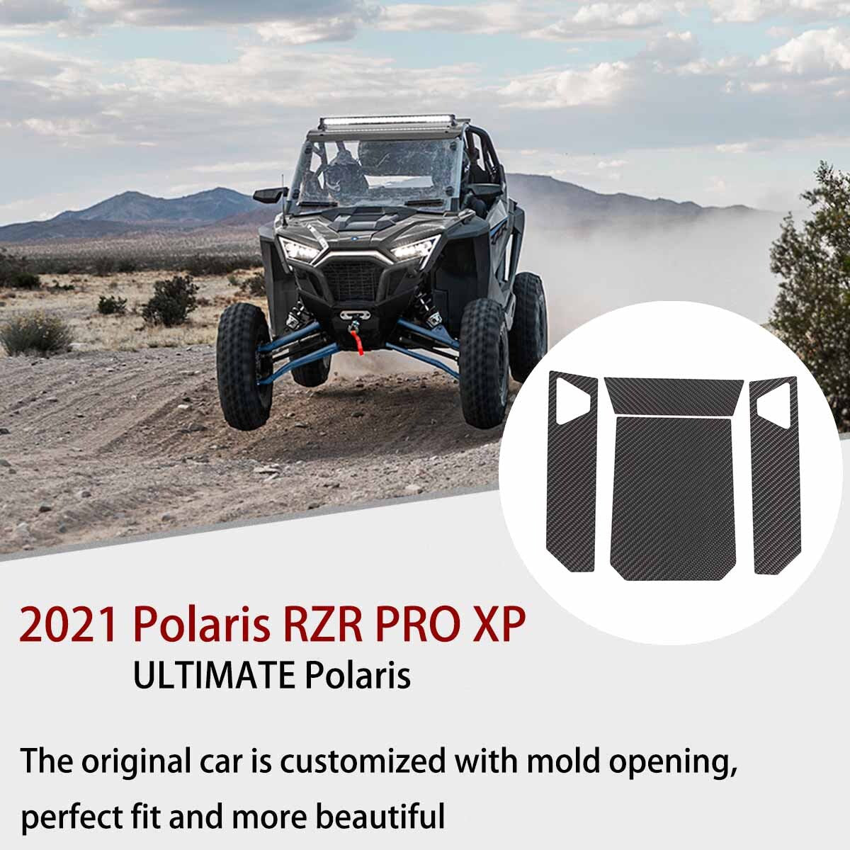Carbon fiber front hood panel cover for Polaris RZR PRO XP Ultimate 2021+ n
