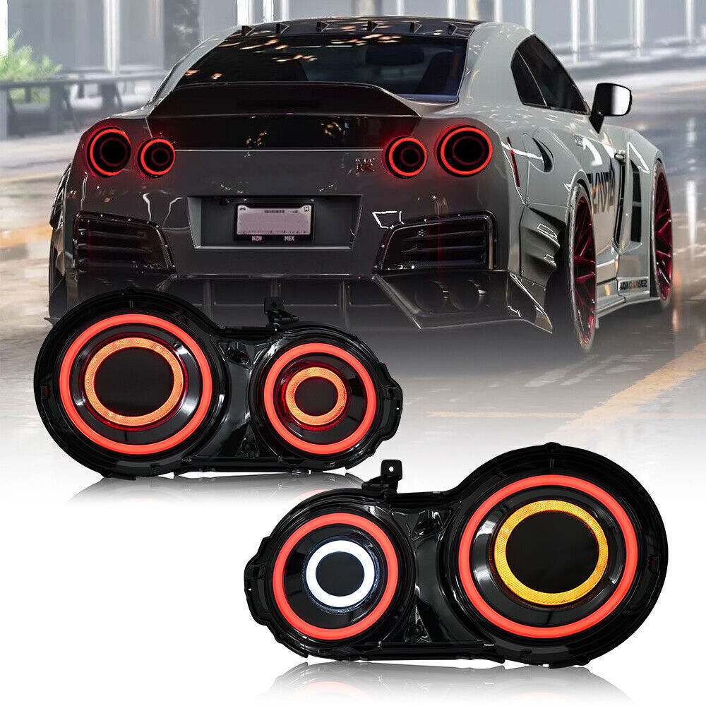 LHRH Black LED Tail Lights Lamps Upgrade Brake Fit 2008-2022 for Nissan GTR R35