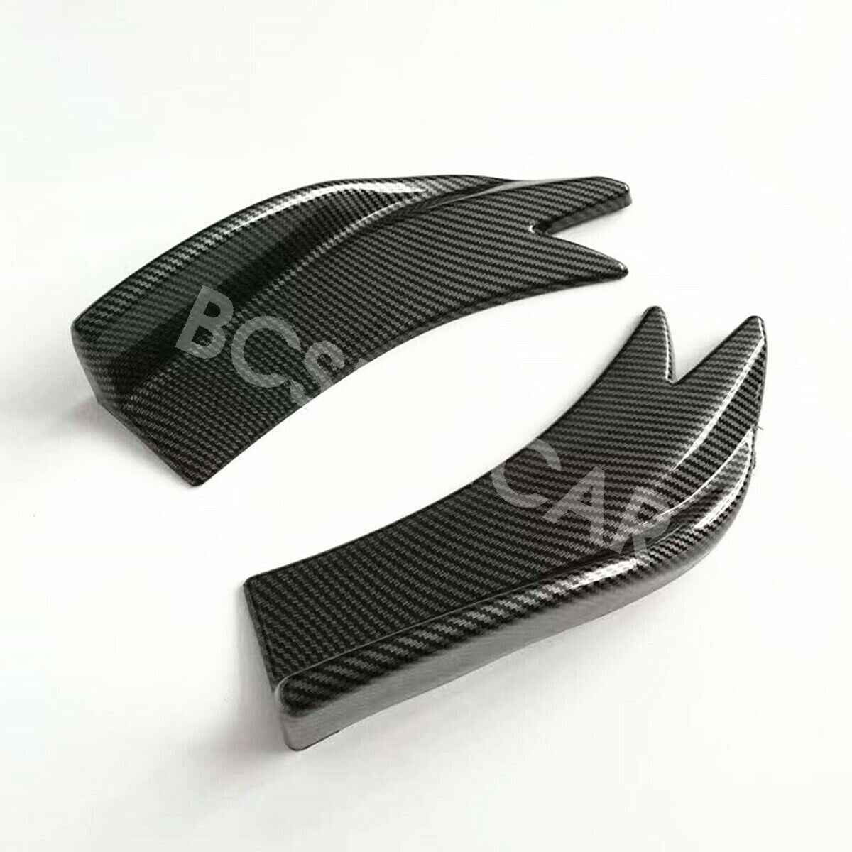 Car Bumper Fin Canard Splitter Diffuser Valence Spoiler Lip Carbon Fiber Look Q