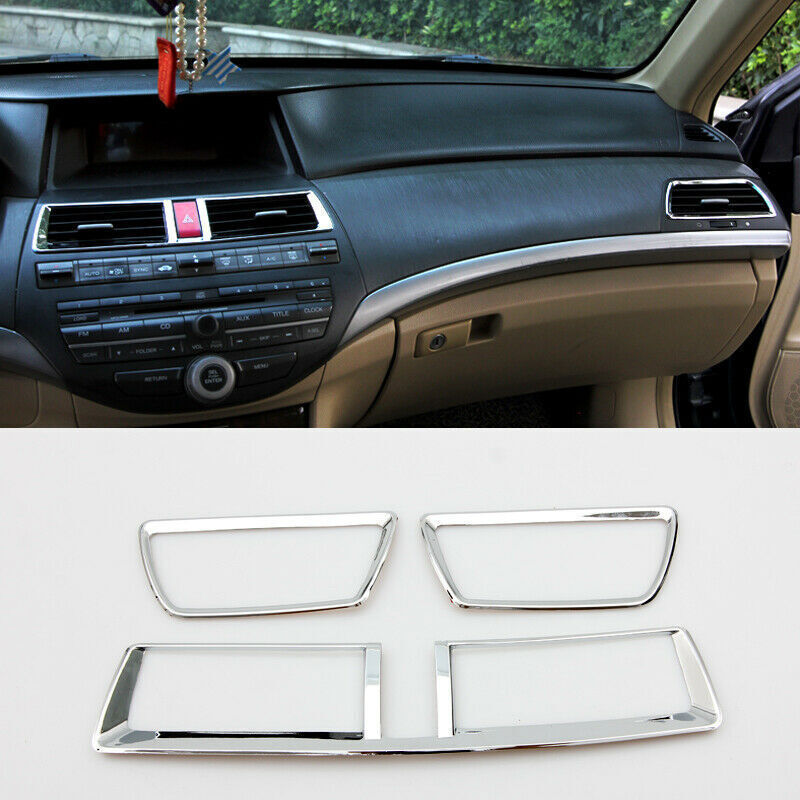 3X for Honda Accord 8th 2008-2012 ABS Chrome Console Air Outlet Vent Cover Trim
