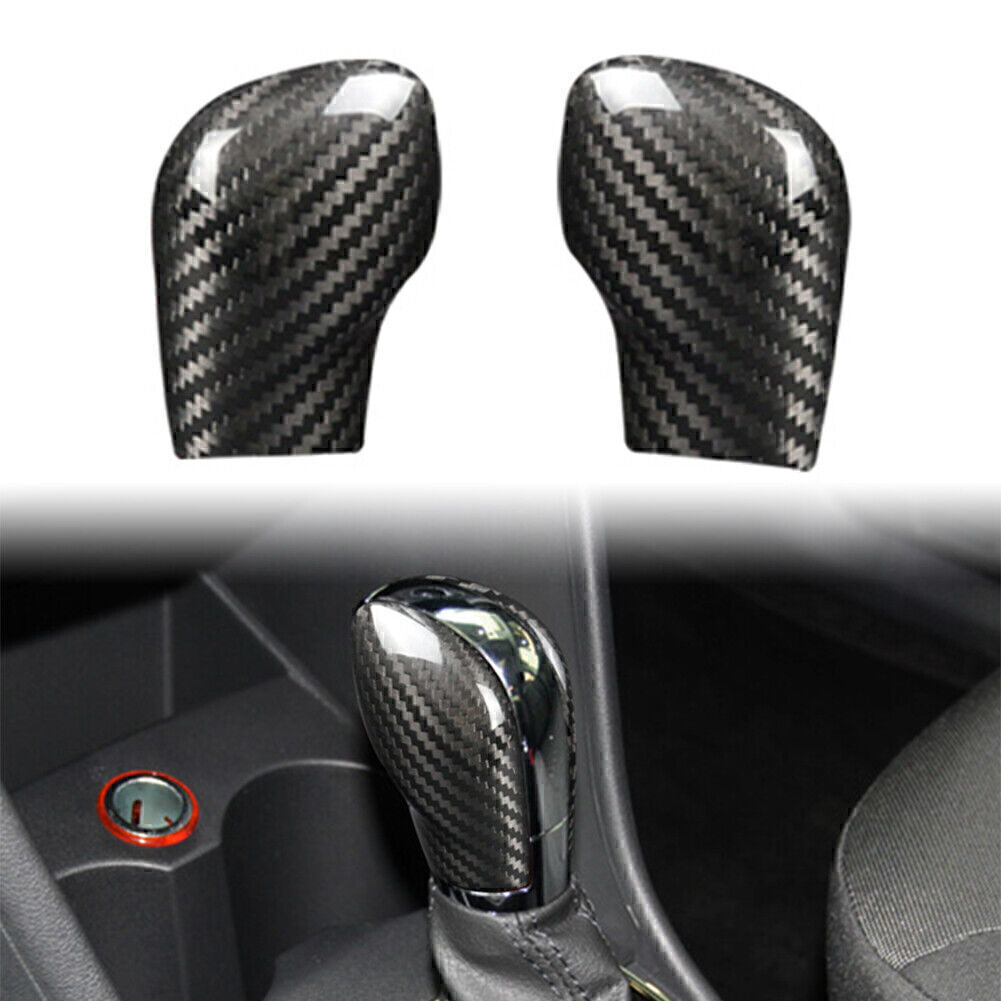 Black Carbon Fiber Car Shift Knob Cover Trim for VW for Golf MK7 CC POLO Q
