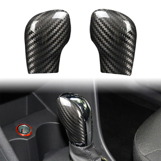 Black Carbon Fiber Car Shift Knob Cover Trim for VW for Golf MK7 CC POLO Q