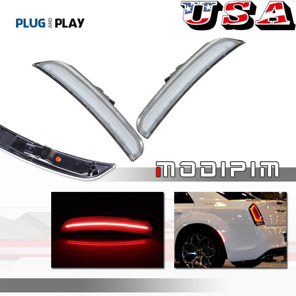 Transparent lens red LED rear marker light suitable for 2015-2023 for Chrysler 300 300C- v