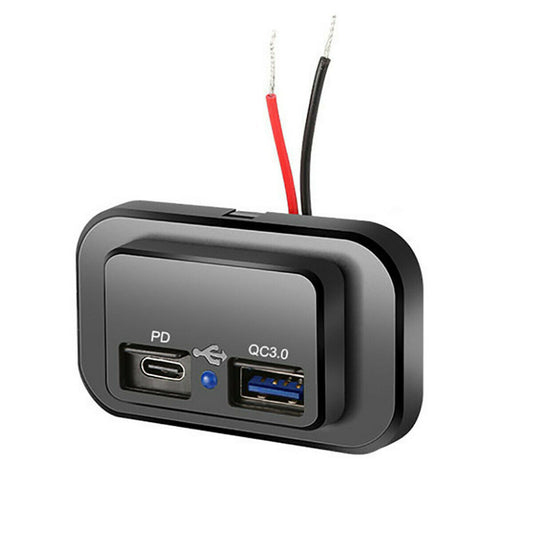 PD Type C USB Port Car Fast Charger Waterproof Socket Power Outlet Panel Mount Q