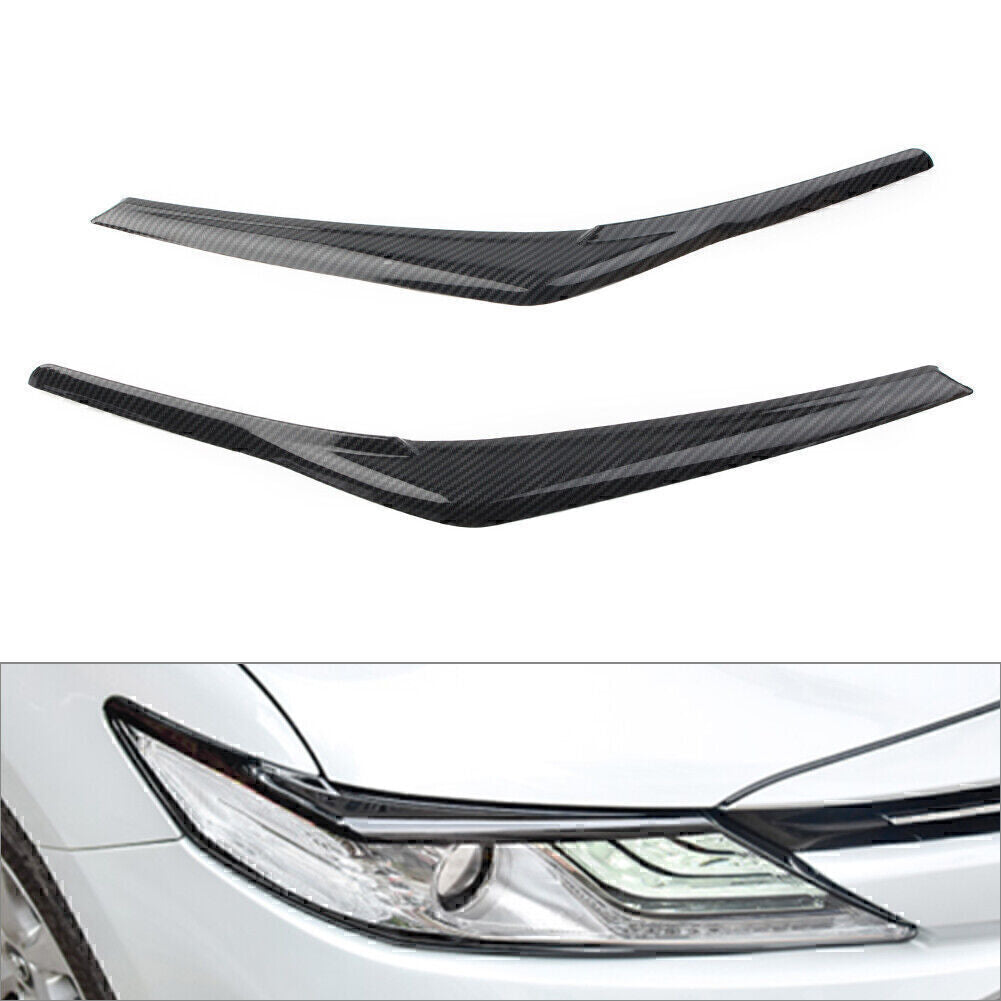 Carbon Headlight Lamp Eyebrow Decoration Trim Fit 2018-2024 for Toyota for Camry SE XSE