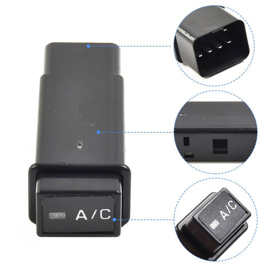 Replacement parts for 12V push-button switches in automotive air conditioning systems, suitable for Toyota 1995-2000.