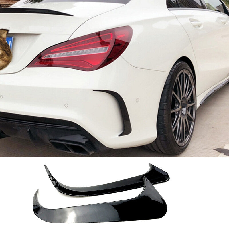 GlossyBlack Rear Bumper Splitters Fins Lip for Mercedes CLA W117 CLA200 CLA45