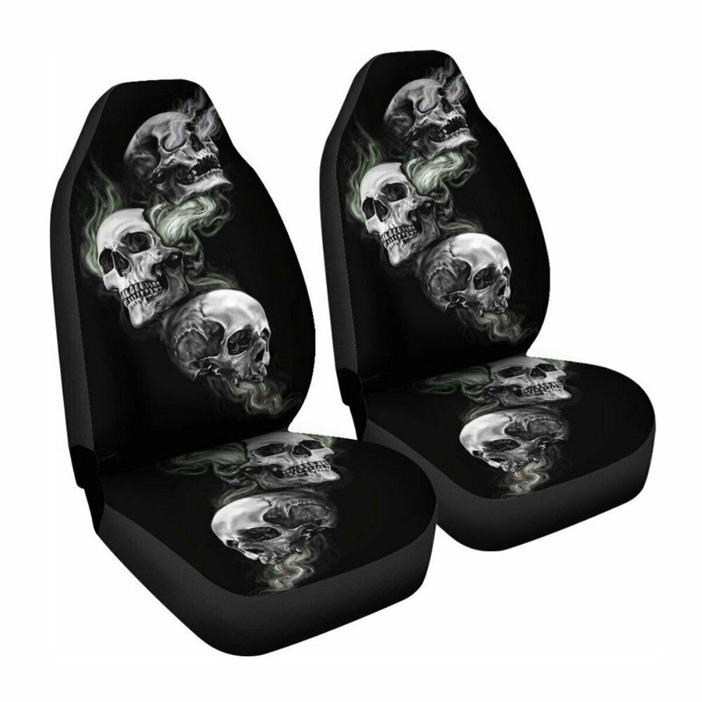 2pcs/set Skull Front for Seat Cover Black Full Cover For Interior Replacement n