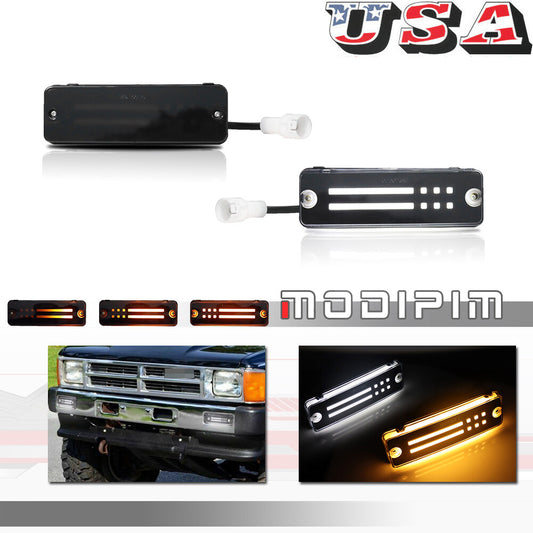 2 Pieces Smoke Front Bumper Turn Signal Lights for 84-88 for 4Runner & Pickup- v