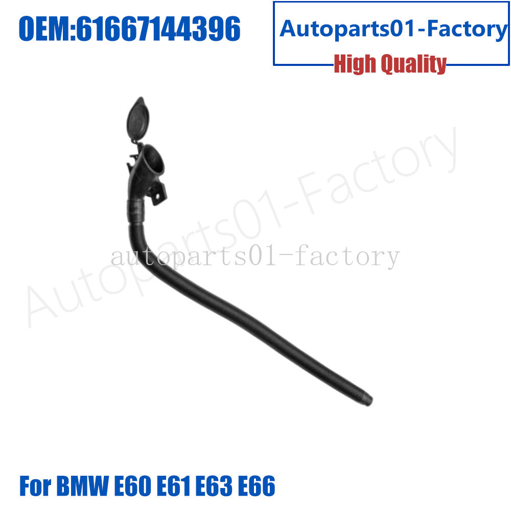 1NEW 61667144396 Washer Reservoir Filler Tube With Cap for BMW E60 E61 E63 E66