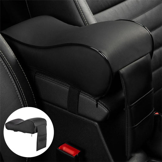 Universal Car Center Console Box Armrest Pad Black PU Leather Interior Cushion Q