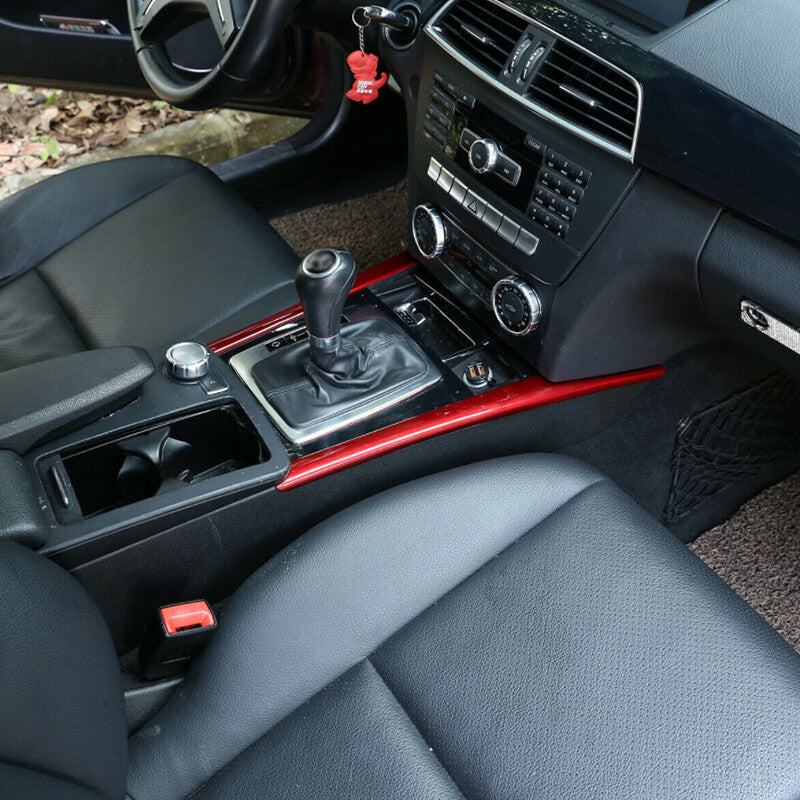 ABS Red Center Control Side Trim Protective Cover for C-Class W204 2008 - 2013 n