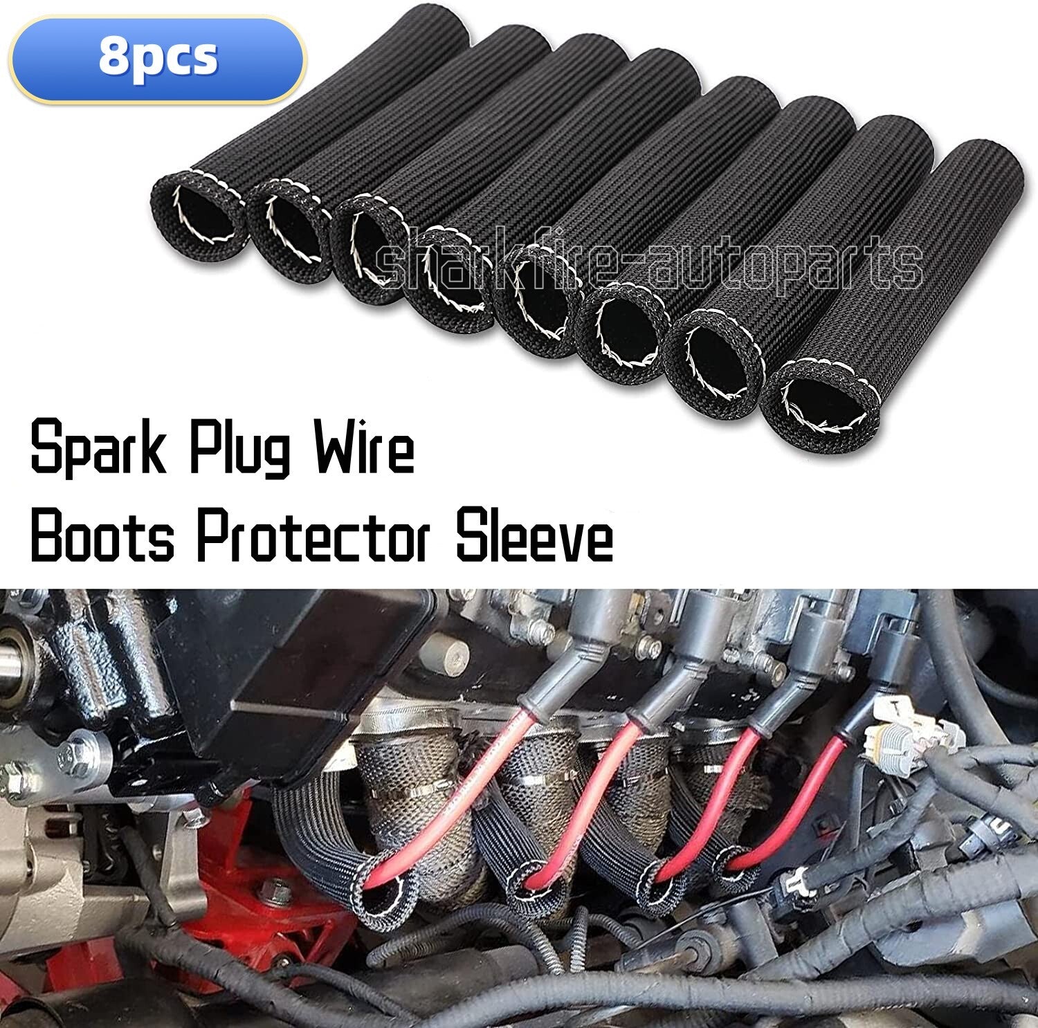8-piece spark plug thread shoe protective cover heat insulation package
