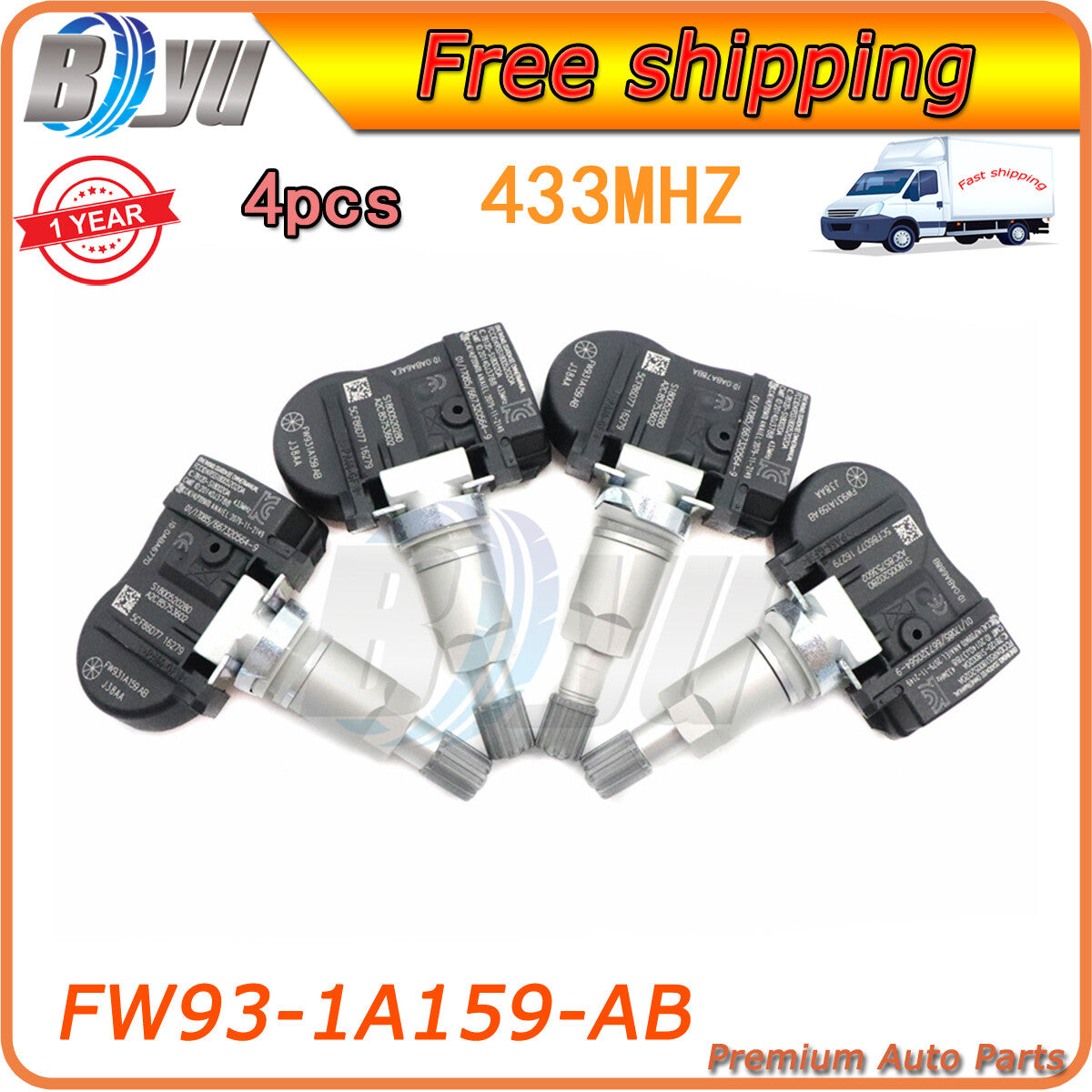 TIRE PRESSURE MONITORING SENSOR TPMS FW93-1A159-AB for Land Rover Discovery 4PCS