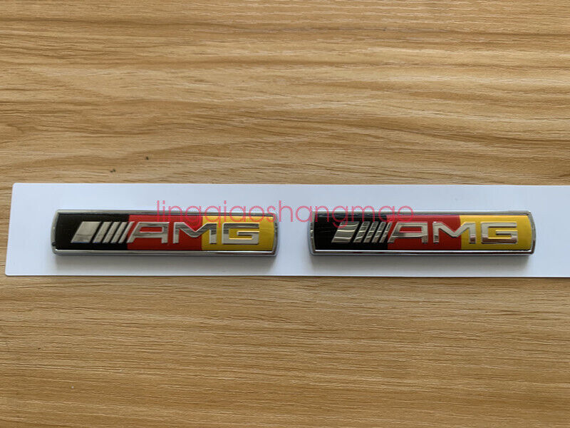2-Pack Colored AMG Car Badge Stickers Side Skirt Badge Logos
