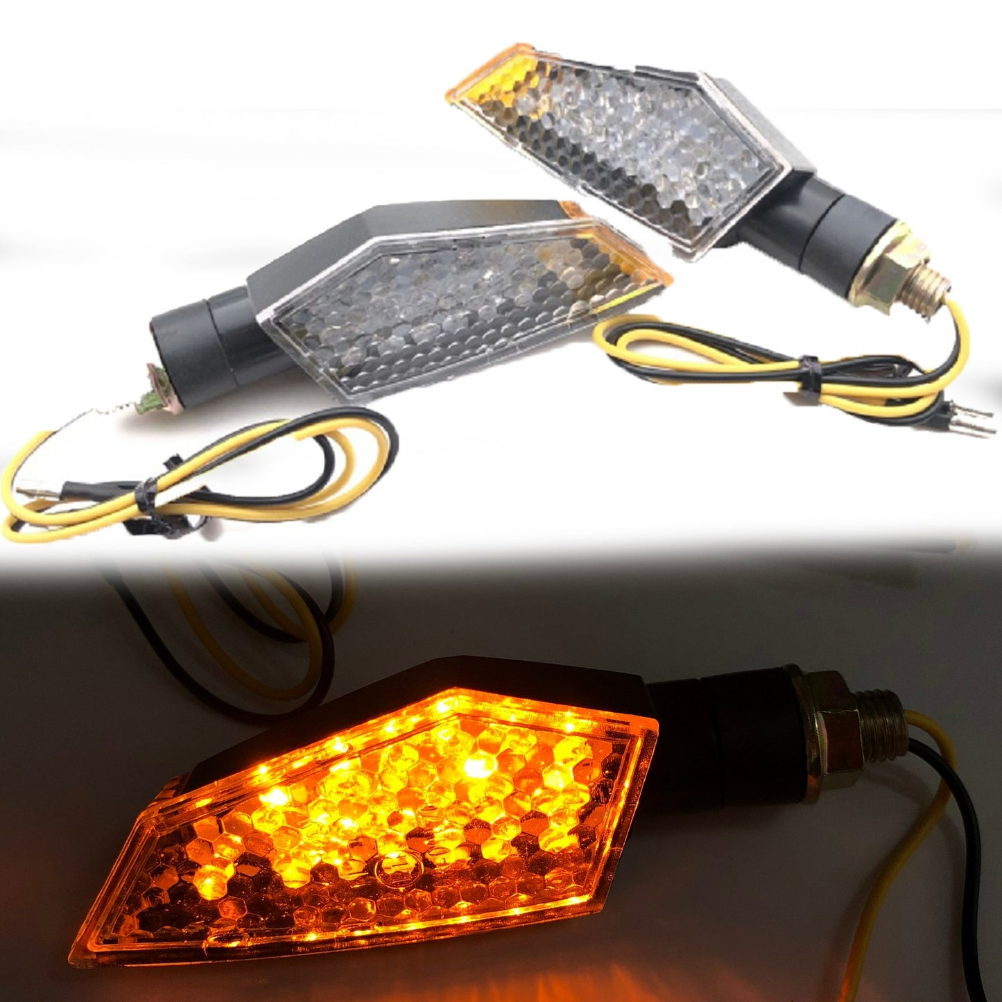 Universal Dirt Bike Part Turn Signal Amber Light Indicator Lamp Blinker Flasher