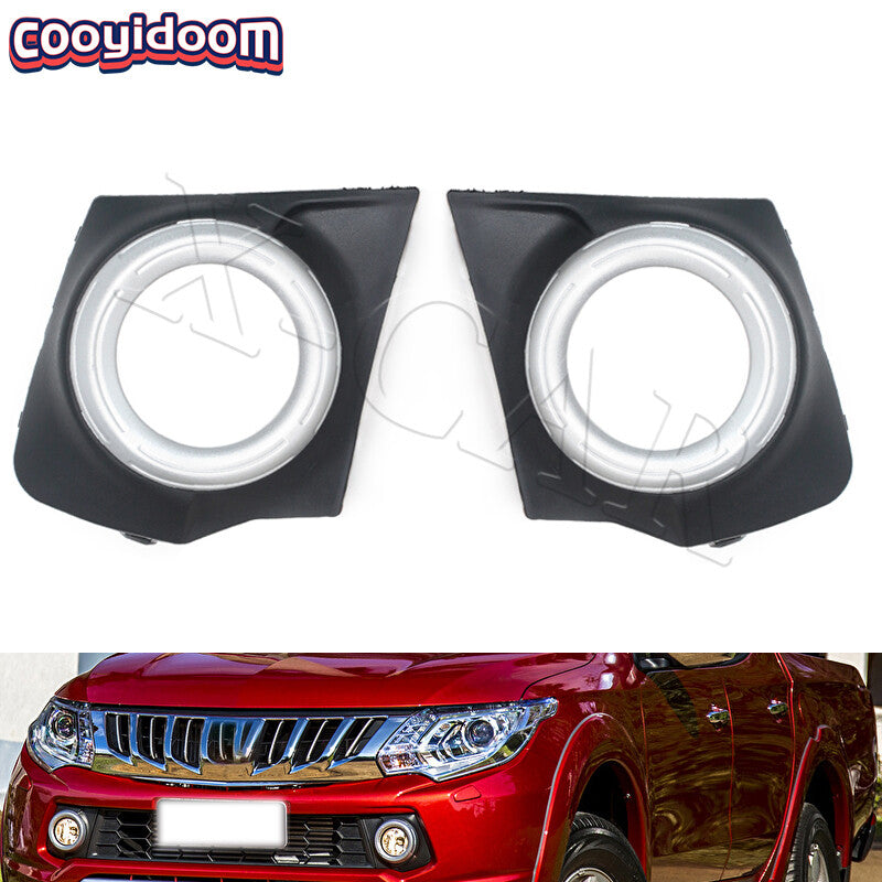 A pair of front fog light bezel covers for Mitsubishi L200 Triton MQ MR 2015-2018