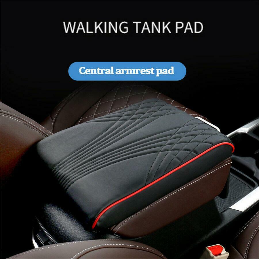 Automotive polyurethane synthetic leather striped armrest cover, center console box backrest support - n