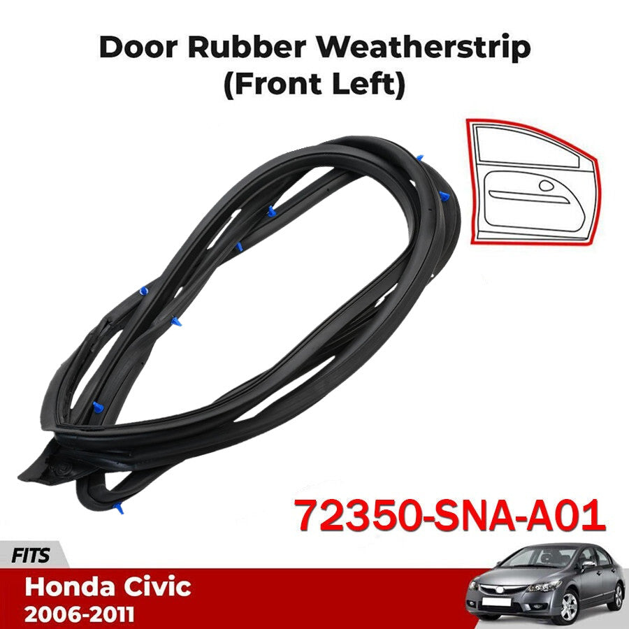 RUBBER FIT 2006-2011 for HONDA for CIVIC SEDAN FRONT DOOR SIDE LEFT SEALING WEATHERSTRIP