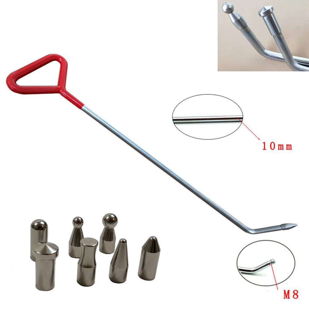 Dent Repair Hooks, Stainless Steel Push Rods,Car Body Dent Removal Crowbar Tools v