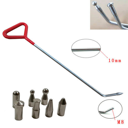 Dent Repair Hooks, Stainless Steel Push Rods,Car Body Dent Removal Crowbar Tools v