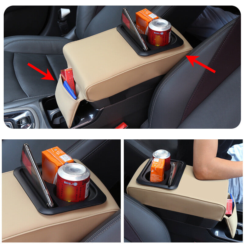 US Double Cup Holder Car Armrest Center Console Storage Box Memory Foam 1PC v