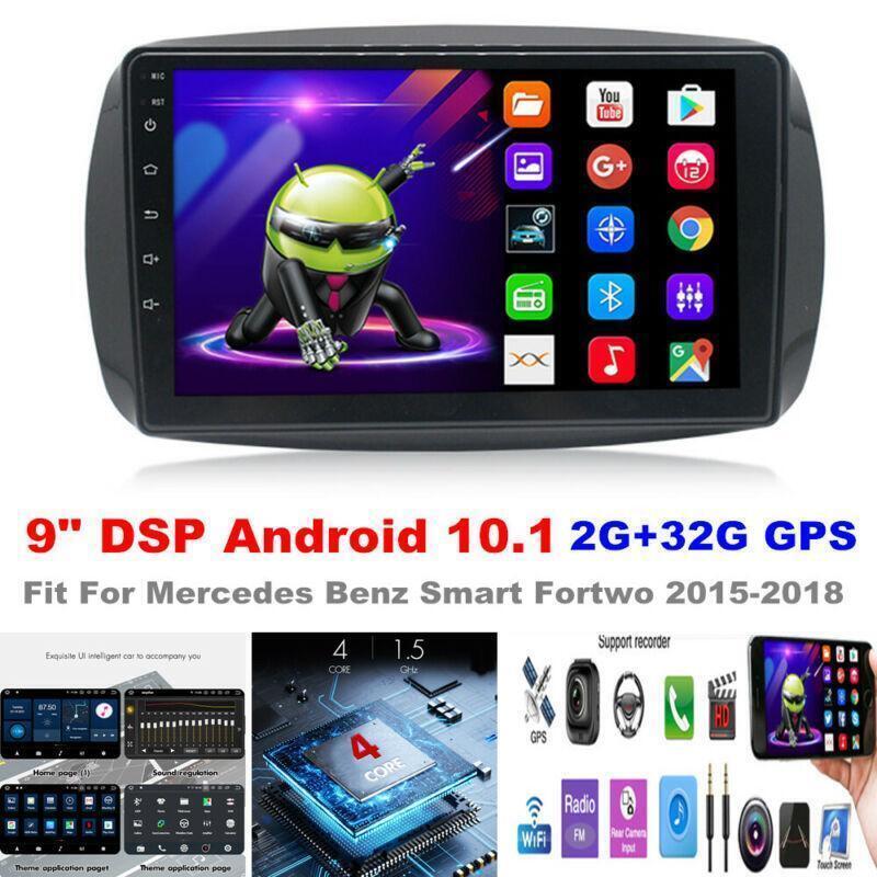 9 DSP Android 10.1 Car GPS AM FM Radio Fit for Mercedes-Benz for Smart Fortwo 15-18