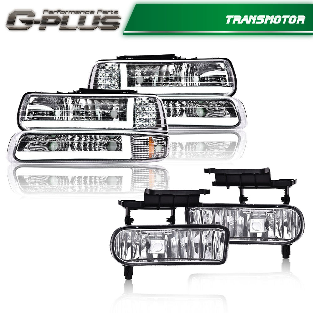 LED DRL headlight + fog light for 99-02 for Silverado 00-06 Tahoe- v