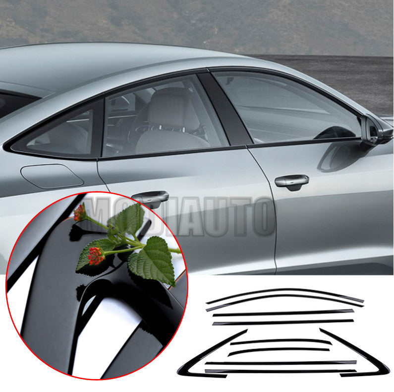 For 19-25 for AUDI A7 S7 Car Window Sill Molding Strip Cover Trim Black 10x n
