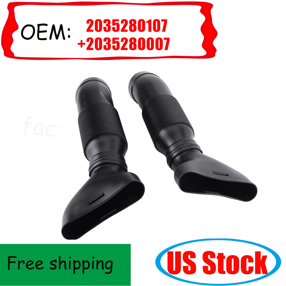 Left & Right Engine Air Intake Hose 2035280107 2035280007 For 01-05 W203 C240 n