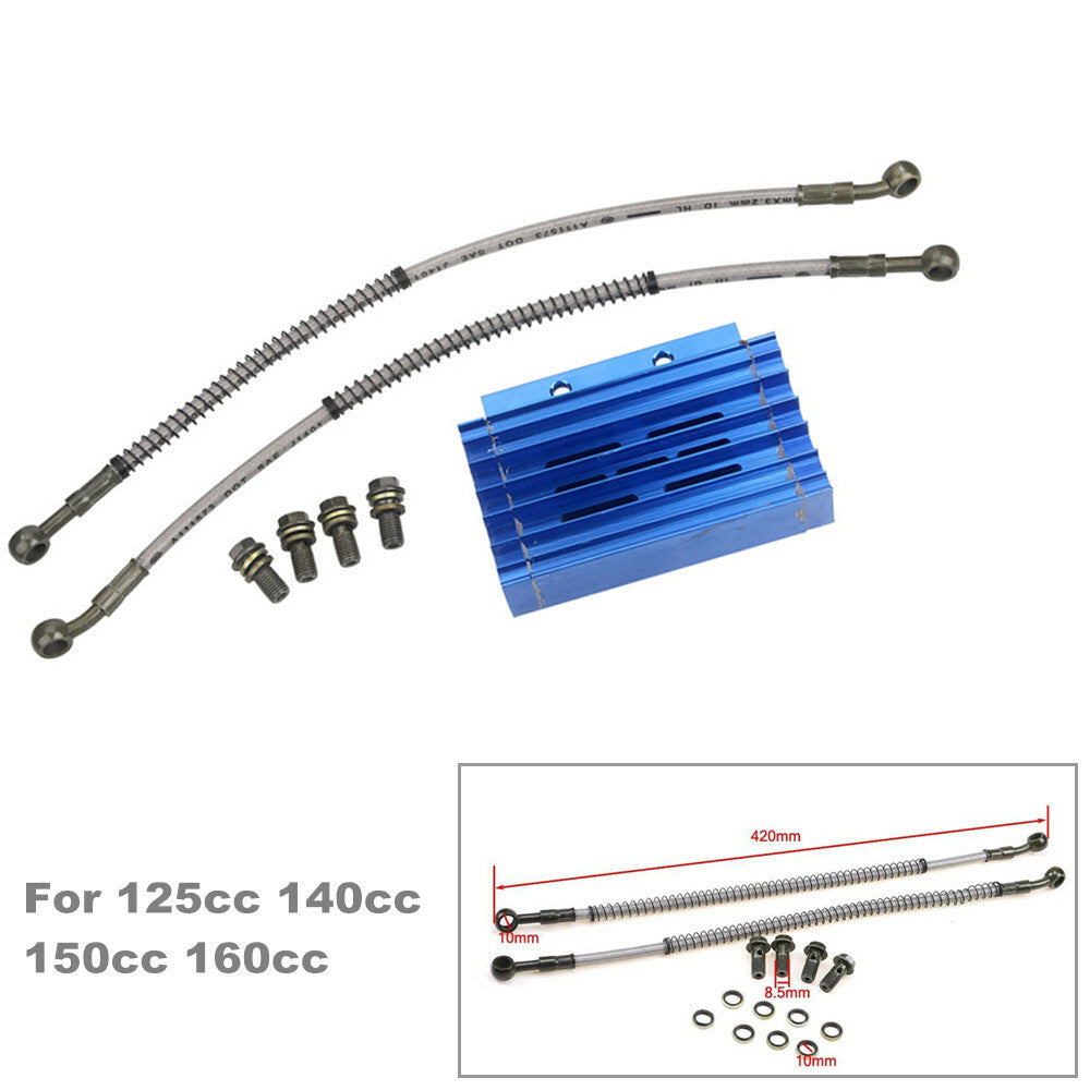 Motorcycle and bicycle engine cooling radiator oil pipe cooler box kit suitable for 125cc, 140cc, 150cc- n