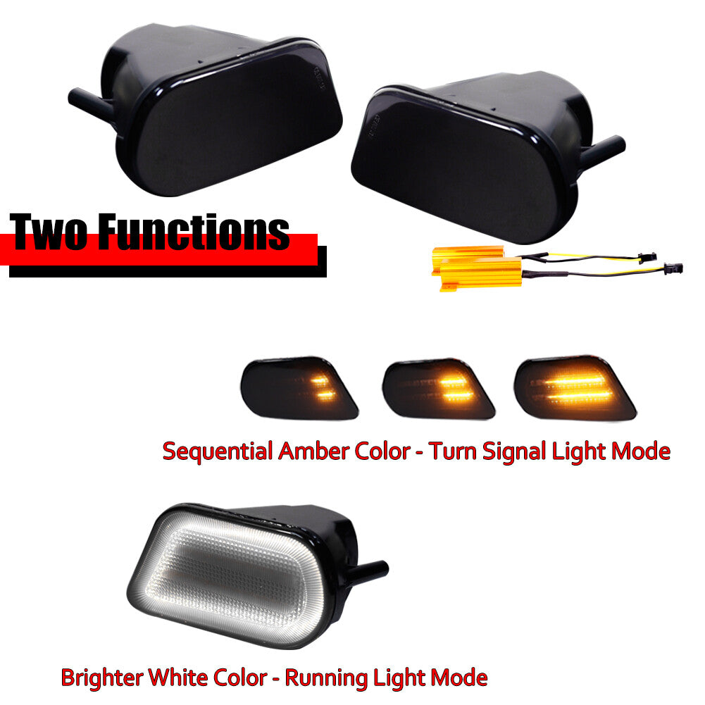 2-piece set of replacement turn signal LED lights suitable for 98-02 for Pontiac Firebird Trans Am black- v