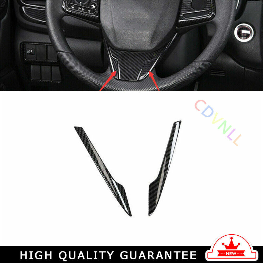 Steering Wheel Frame Cover Trim 2PCS for Honda CRV CR-V 2017-2022 Carbon Fiber
